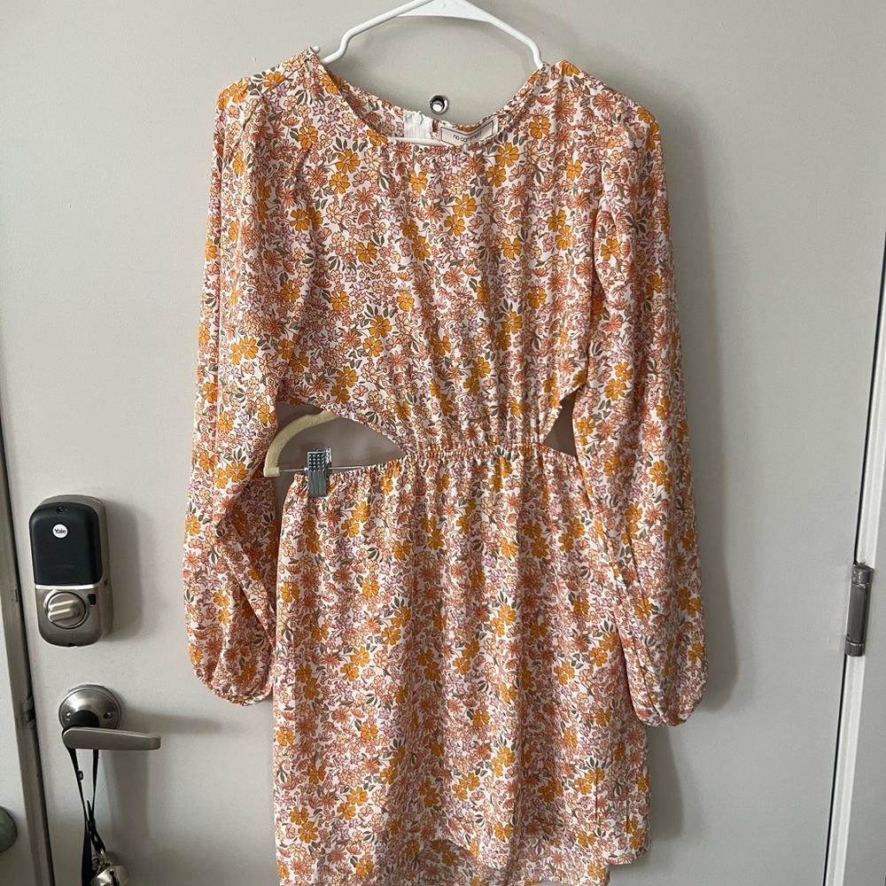 No Comment Floral Dress with Cutouts
